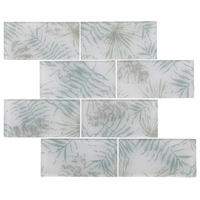 Mosaique en rectangle a motif tropical 
