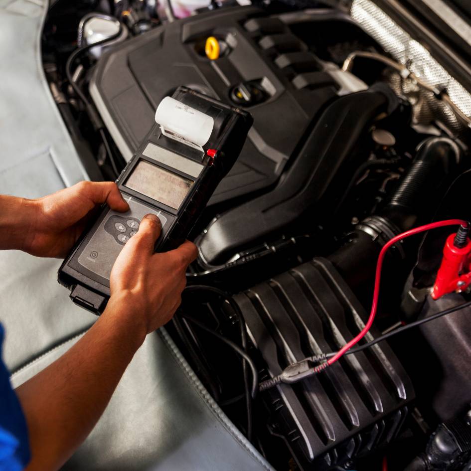 Vérification de la charge de la batterie d'une voiture