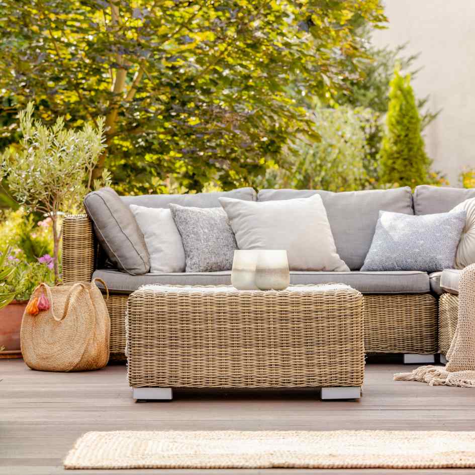 Terrasse aménagée avec un salon de jardin