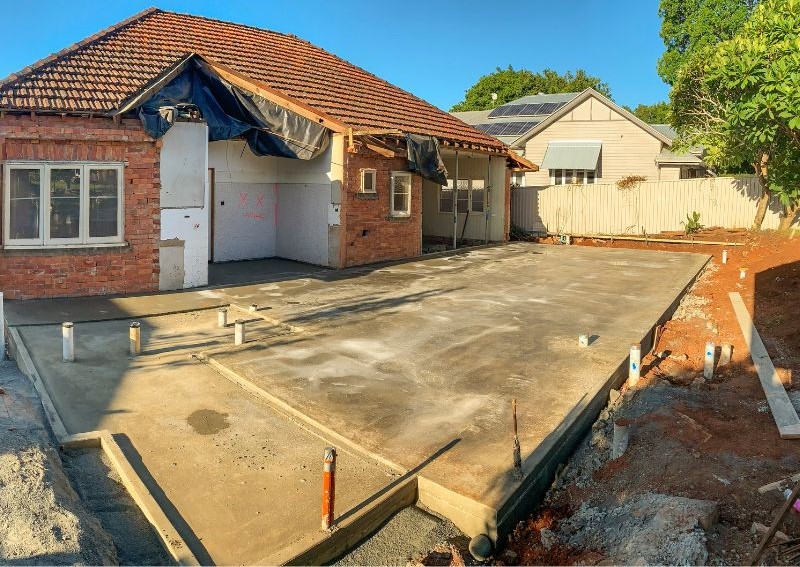 terrasse d'une maison en béton