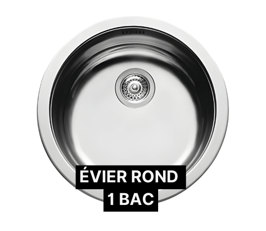 Évier rond en inox