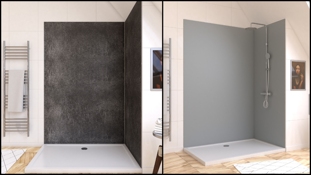 panneaux douche mural de grande taille pour salle de bain
