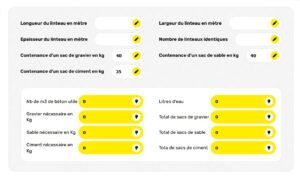 calculateur de beton pour linteau