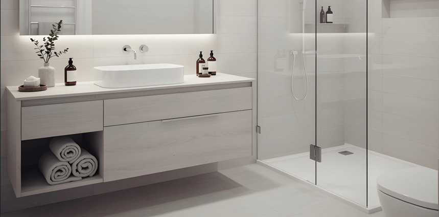 Douche avec un receveur extrplat