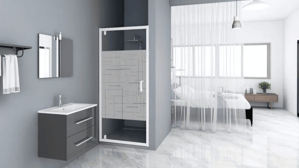 porte de douche pivotante