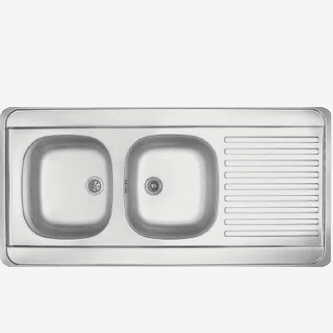 Evier de cuisine à poser inox 2 bacs 1 égouttoir 120 x 60 cm FRANKE