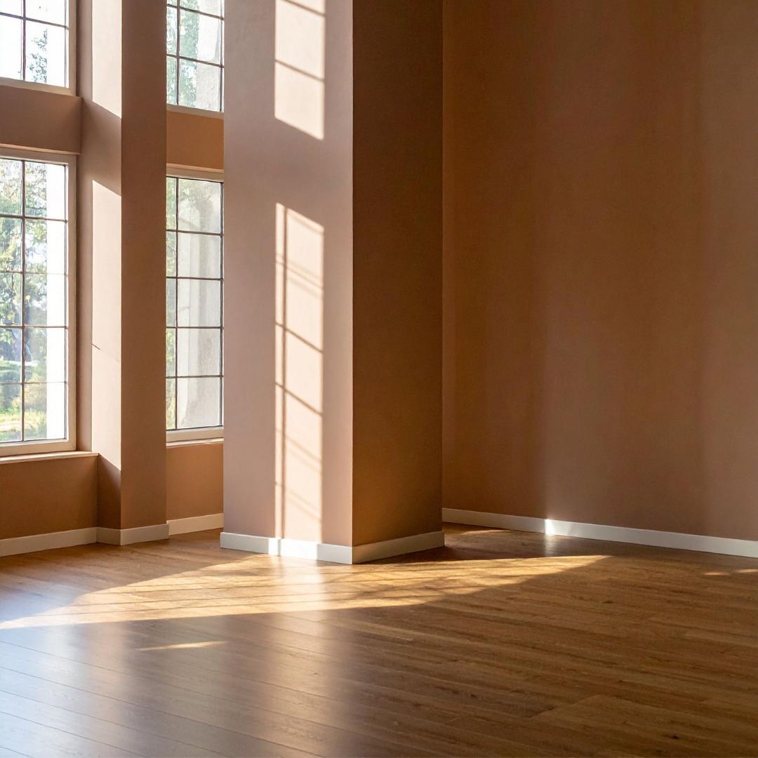 Fenêtre dans une pièce avec parquet