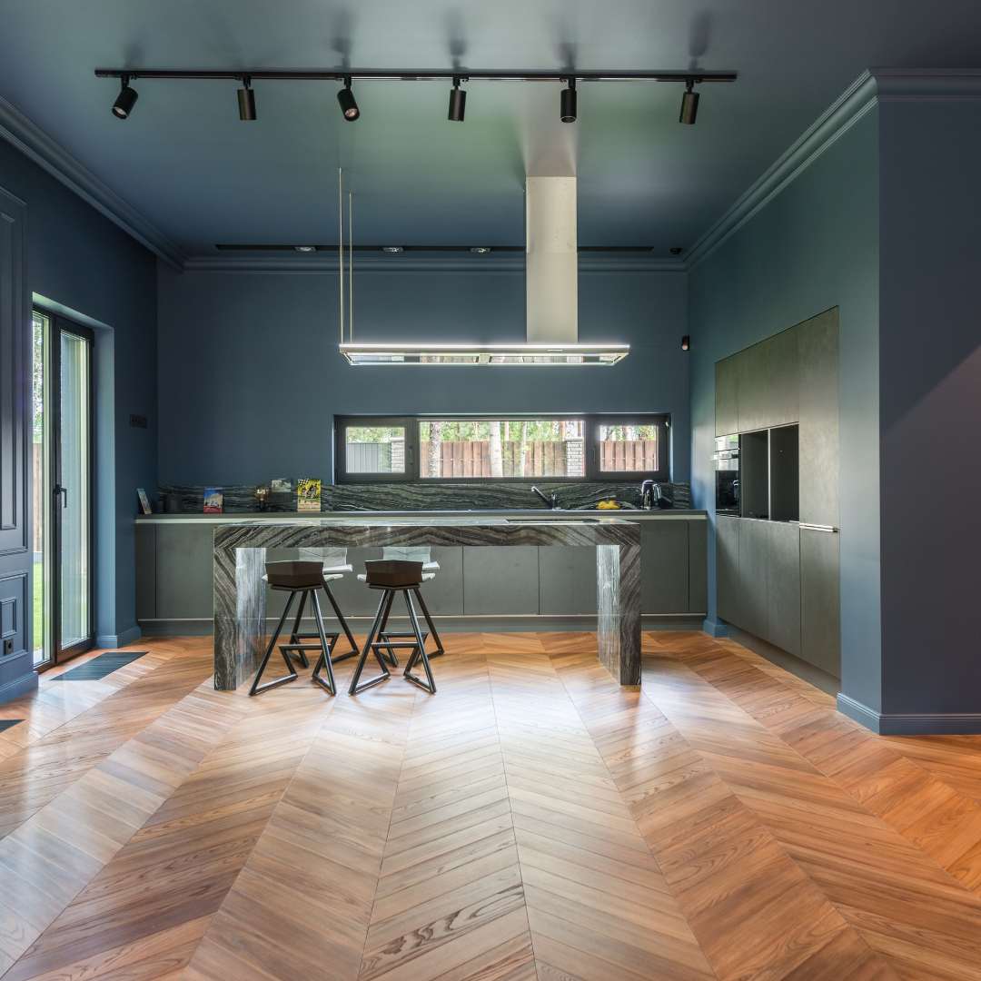 Pose parquet en chevrons