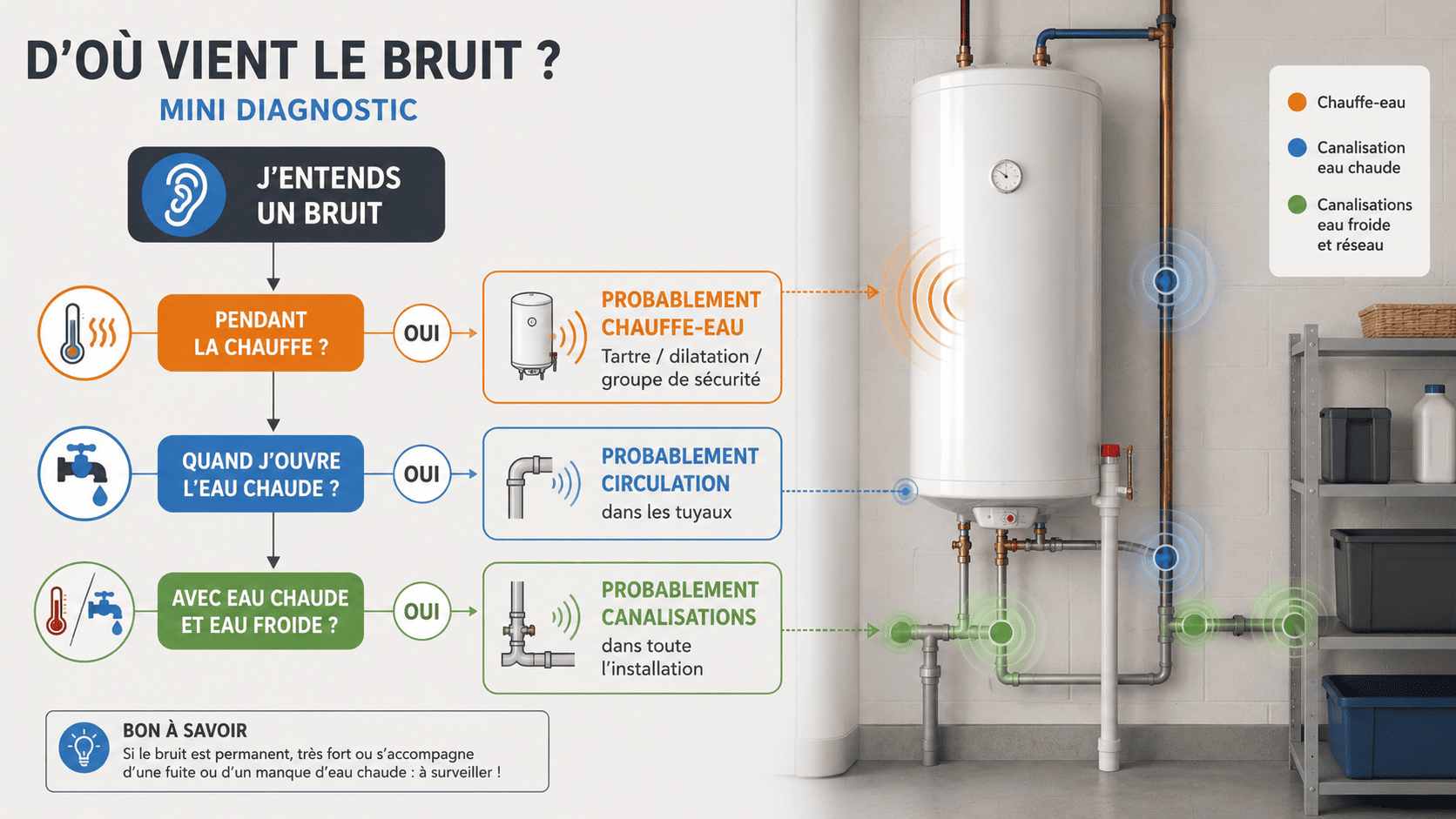 D'où vient le bruit sur un chauffe eau