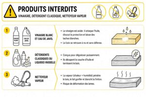 Produits interdits pour un parquet huilé