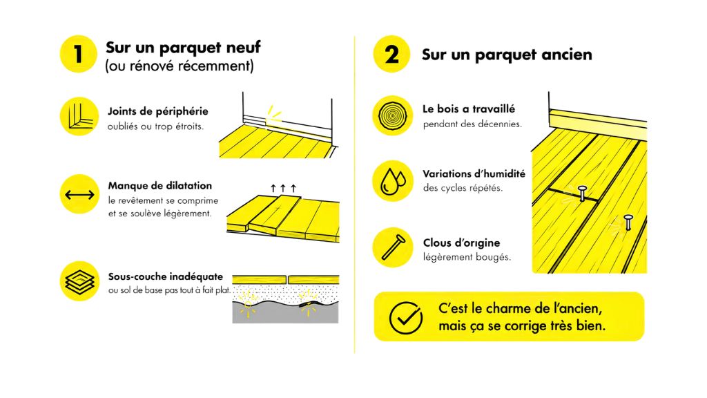Les différentes causes d'un parquet qui grince