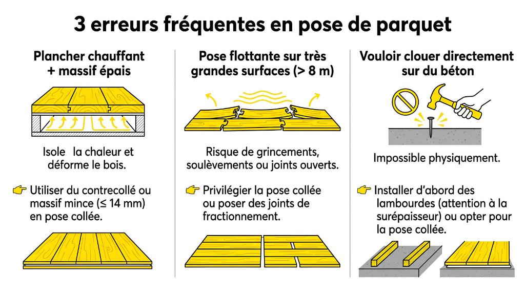 Les erreurs fréquentes lors du choix de la pose du parquet